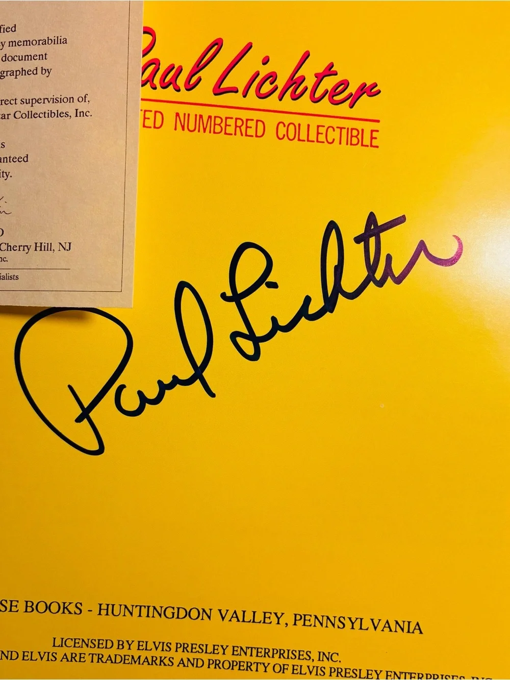Rare Autographed Elvis Rebel Heart by Paul Lichter Limited Edition Book